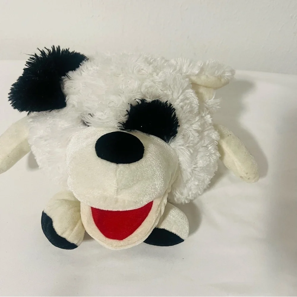 JOANN Plush Stuffed Puppet Barking Dog Black and White Stuffed Animal